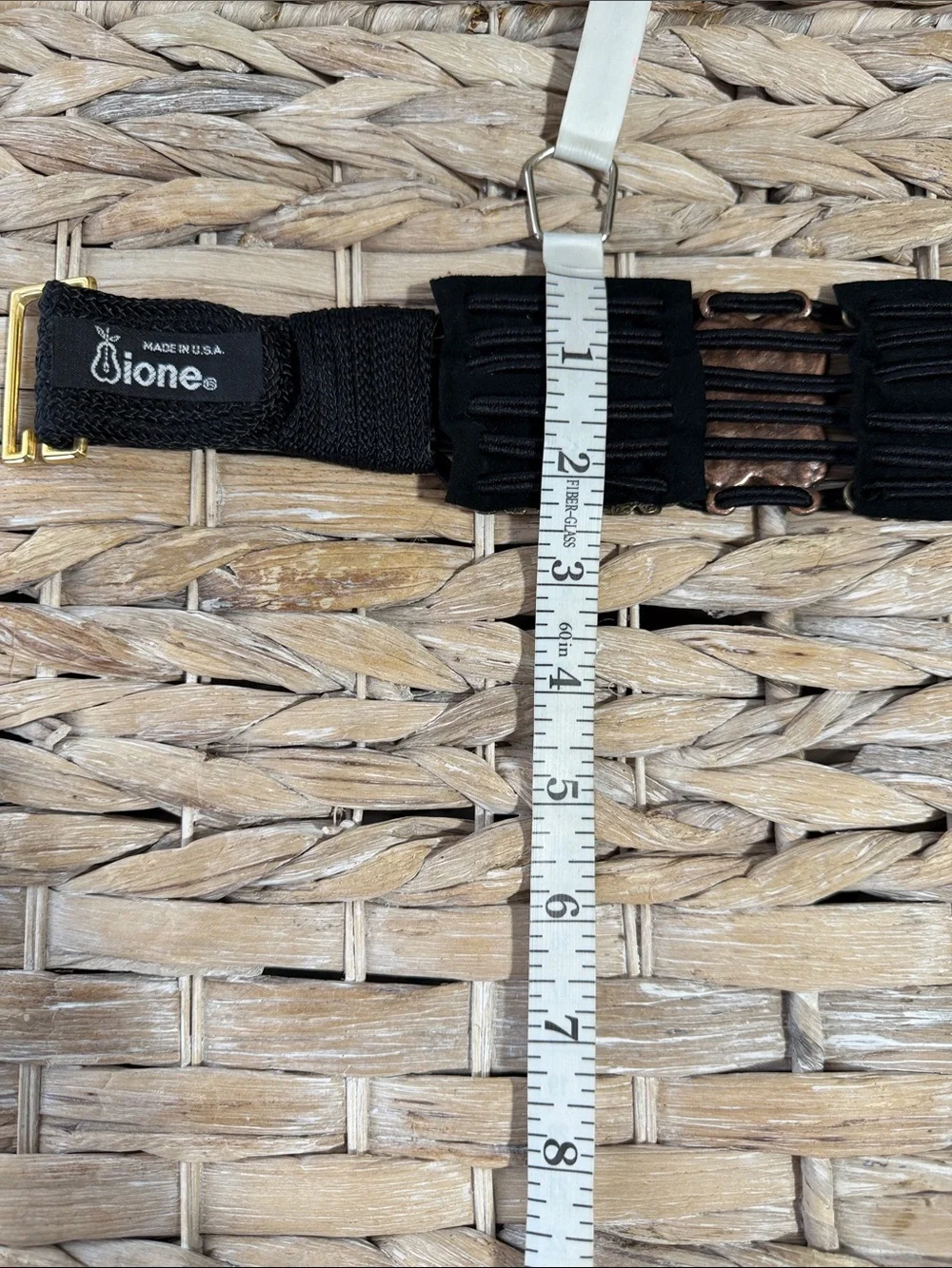INC International Concepts Black Belt with Antique Gold Filigree Panels